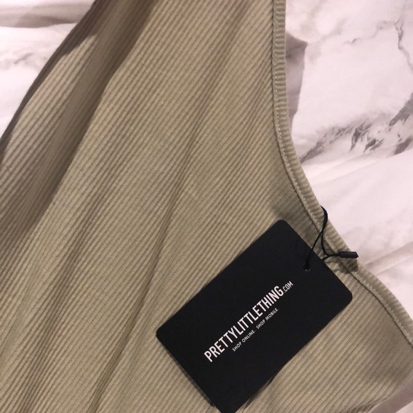 Sage green one shoulder bodycon dress - Picture 3 of 3